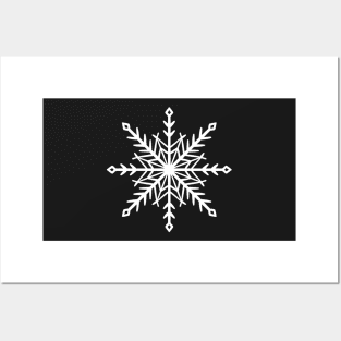 Simple white snowflake Posters and Art